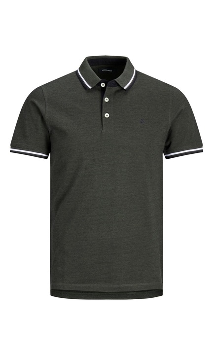 Férfi póló JACK & JONES, 128068, pamut, M INTL, sötétzöld