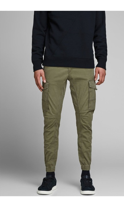 Мъжки панталон JACK & JONES, 92008, дълъг, памук, Маслинено зелено