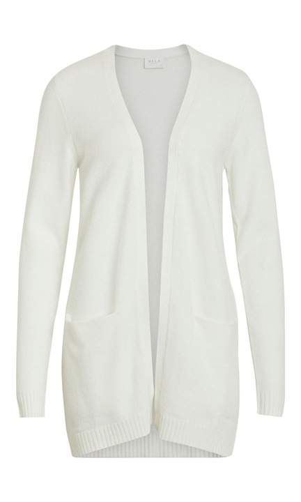 VIRIL basic stretch kötött gyapjú kardigán zsebekkel, Fehér