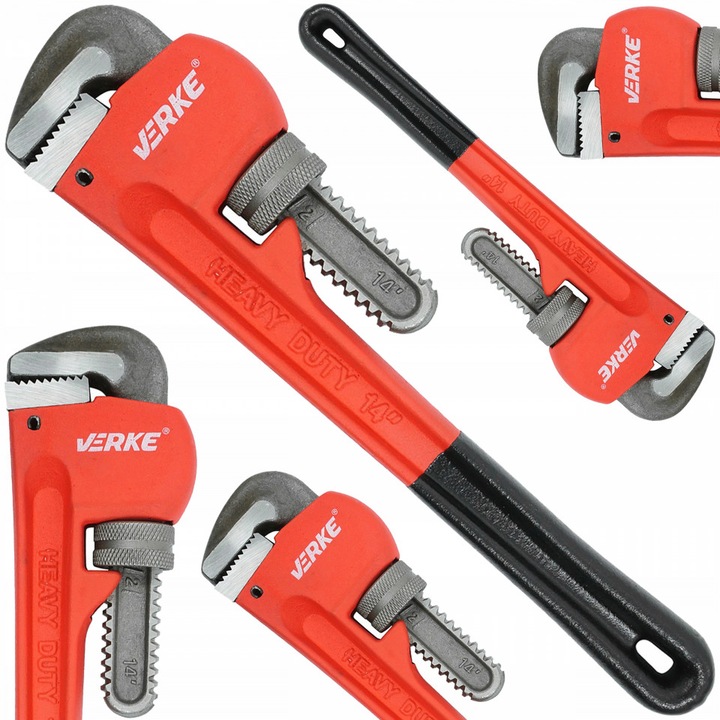 Cheie reglabila tip Mops Stillson pentru tevi la 90° deschidere 53mm lungime 350mm CR-MO