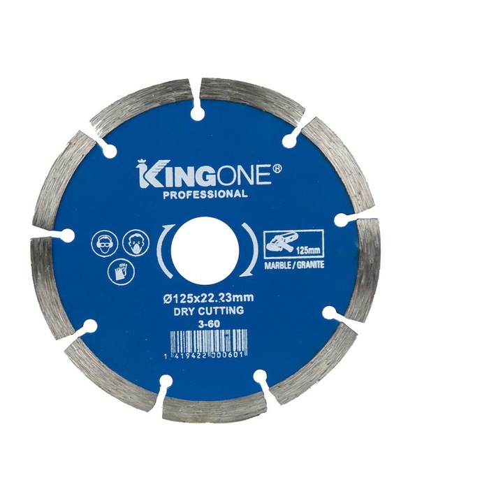 Disc diamantat pentru taiere uscata, segmentat, 125 x 22, 2 mm