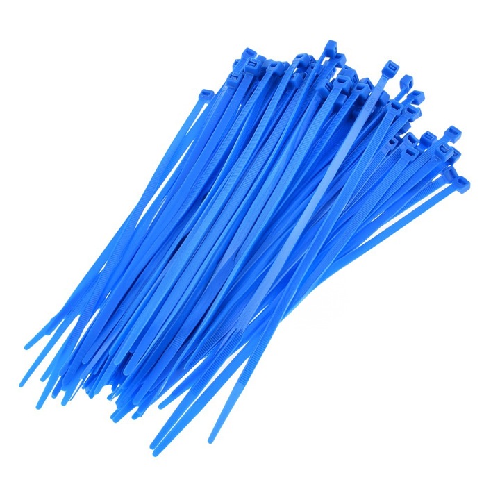 Műanyag gyorszár készlet, kék, 4, 8x200mm, 100 db