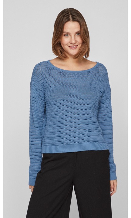 Női pulóver VILA, 6924, Pamut, Blue Mist
