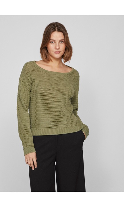 Női pulóver VILA, 6924, Pamut, Zöld