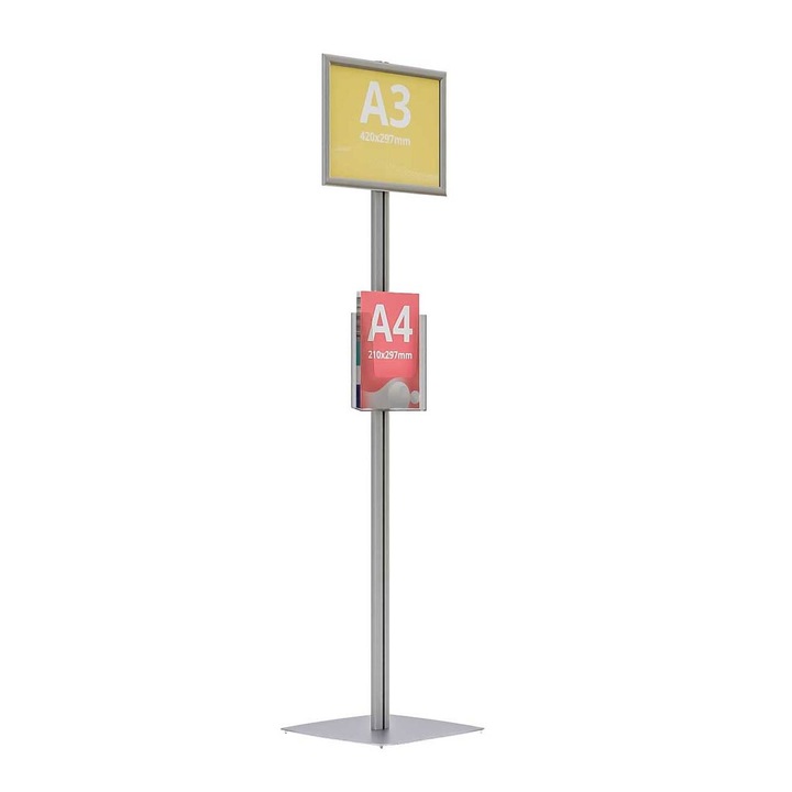 Stand brosuri demontabil, simpla fata, A3 (297x420mm)