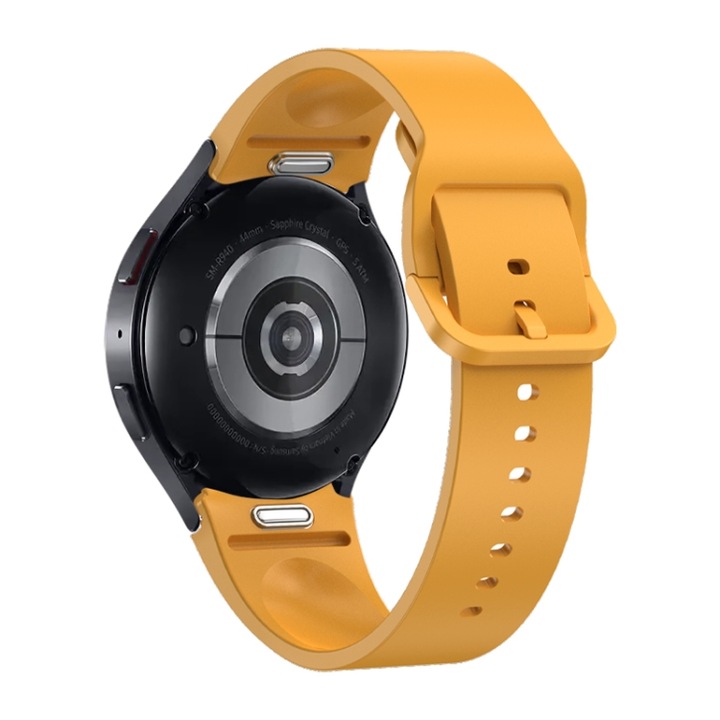 Curea Silicon MTP compatibila cu Samsung Galaxy Watch 6/ Watch 6 Classic, Buton Quick Release, Yellow