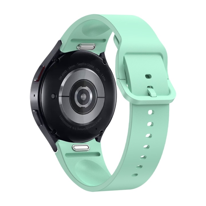 Szilikon MTP szíj kompatibilis a Samsung Galaxy Watch 6/Watch 6 Classic telefonnal, gyorskioldó gomb, mentazöld