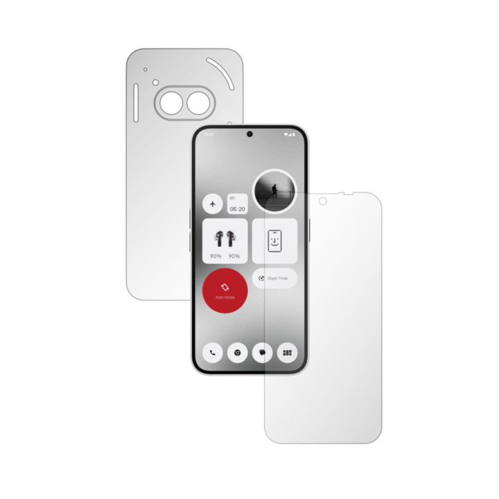 Folie Full Body iSkinz Matte pentru Nothing Phone 2a - Invisible Skinz Matte, Simple Cut, Siliconica Mata Anti-Amprenta, Anti-Reflex pentru Ecran si Carcasa Spate, Skin Adeziv Transparent