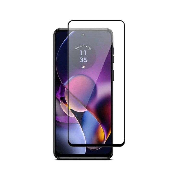 Folie sticla securizata, compatibila cu Oppo Reno 8 5G, Full Cover, Margini Negre