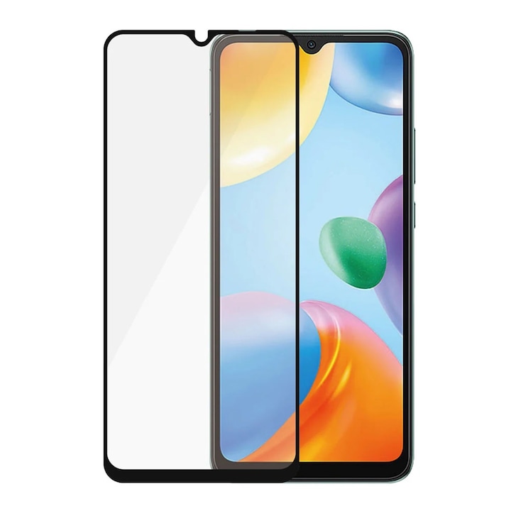 Защитно фолио, съвместимо с Xiaomi Redmi A3, Закалено стъкло, Пълно покритие, 9H твърдост, Залепващо фолио за цялата повърхност, Защита от прах, Подходящо за калъф, Лесна инсталация, Прозрачно