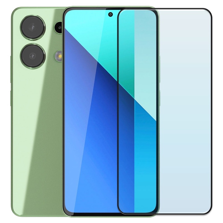 Folie din sticla securizata pentru Xiaomi Redmi Note 13 4G, HAMSTERBOX Glass Shield, Protectie completa ecran, Full face, Aplicare rapida, Case Friendly, Transparenta