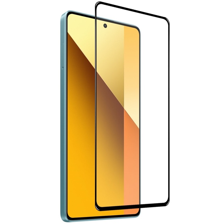 Folie protectie, compatibila cu Xiaomi Redmi Note 13 5G, Sticla securizata, Acoperire completa, Duritate 9H, Pelicula adeziv Full Surface, Anti-dust, Case Friendly, Montare usoara, Transparenta