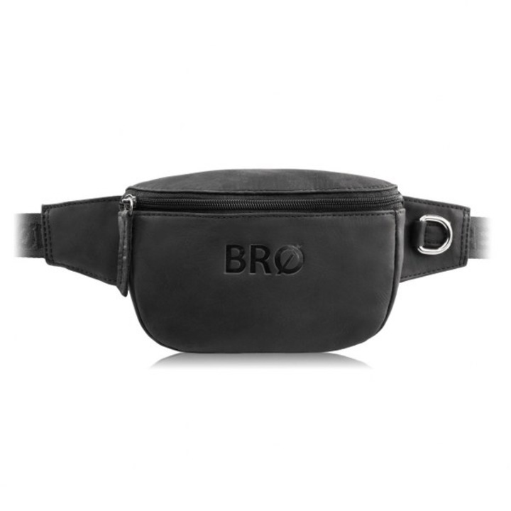 Geanta barbateasca, pentru talie, pentru barbati din piele, Brodrene, G-18, Negru