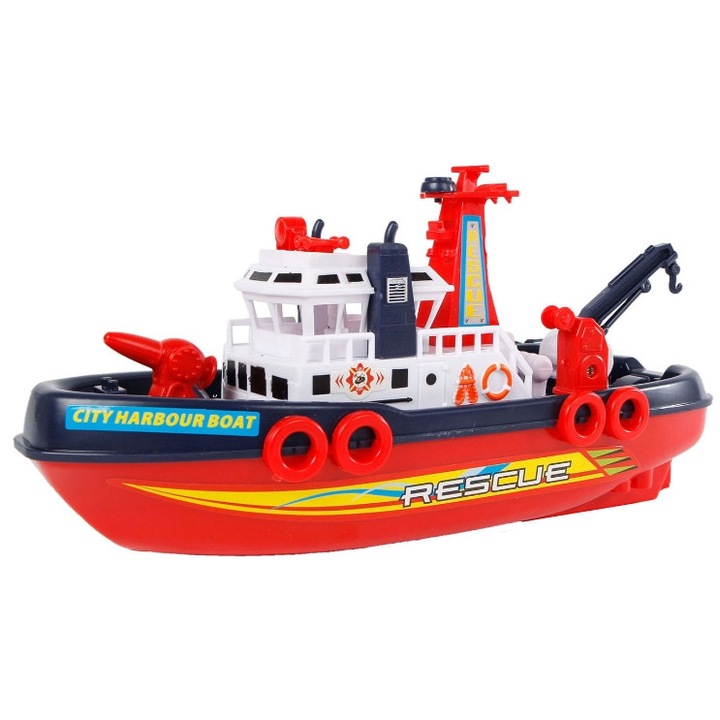 Interaktív tűzoltó csónak, oltó funkcióval, 23,5 cm