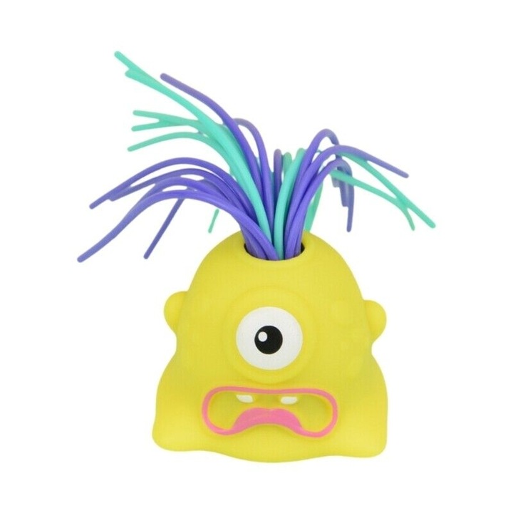Interaktív játék, Szörny sikoltozó hajjal, 6 hang, 8 cm, Sárga