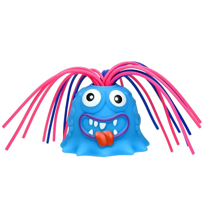 Interaktív játék, Szörny sikoltozó hajjal, 6 hang, 8 cm, Kék