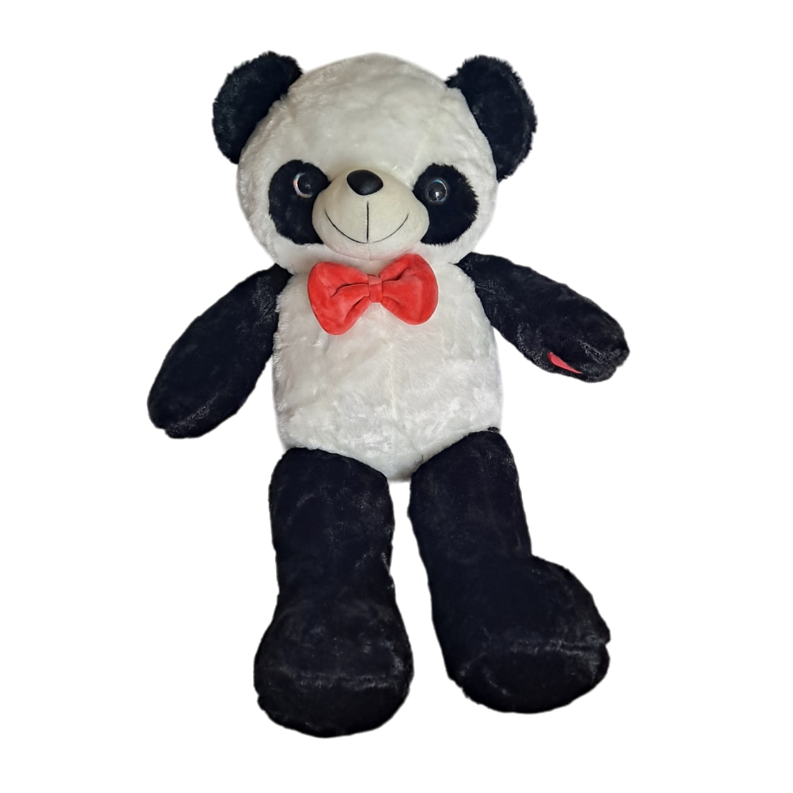 Urs Panda din plus cu papion rosu, 55 cm, Toyska® - eMAG.ro