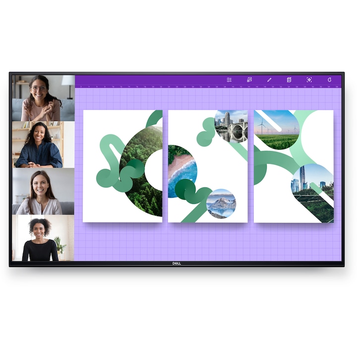 Dell P5524Q VA konferencia monitor, 54.6", 3840 x 2160, 16:9, 8ms GTG, 60Hz, 2x HDMI, DP, RS-232, RJ45, Fekete