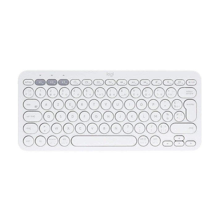 Tastatura Bluetooth Logitech K380, Multi-Device, Layout FR, AZ-ERTY, Alb