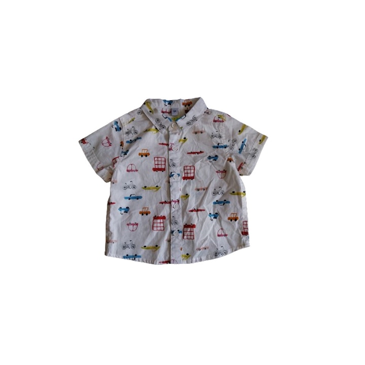 Camasa bebelusi, alb, bumbac, 6 luni