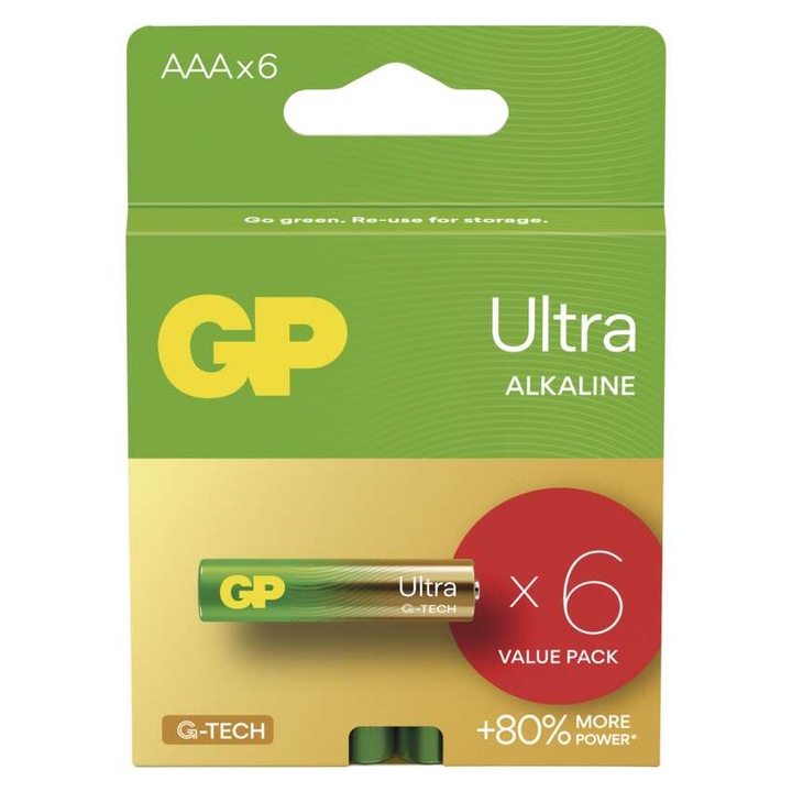 GP alkáli elem, Ultra, AAA, 6 db/csomag