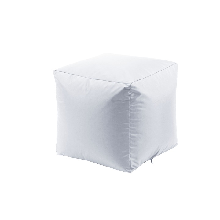Taburet Cub XL, material impermeabil - Alb