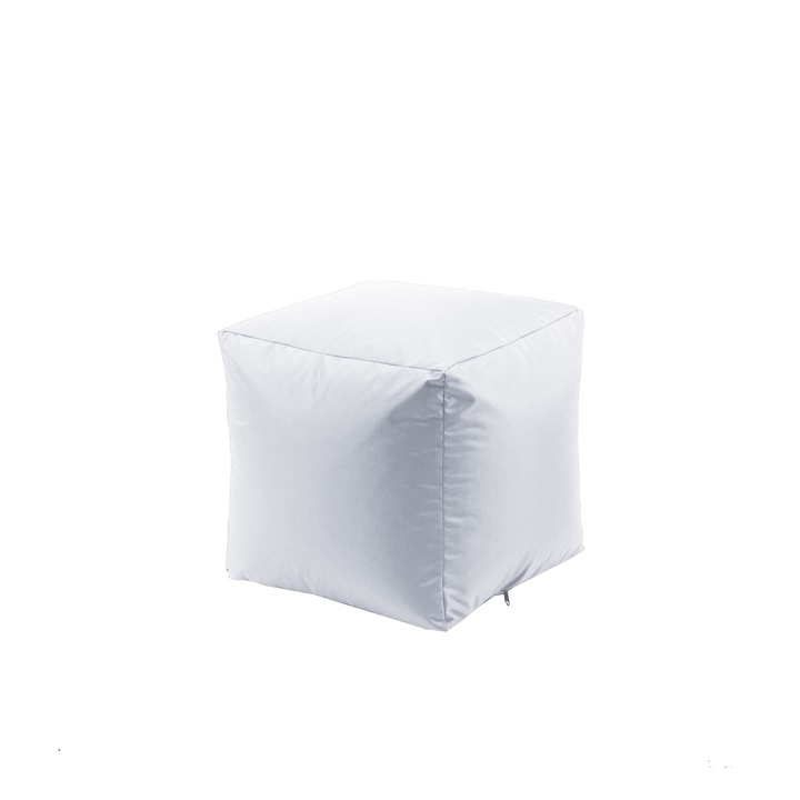 Taburet Cub, material impermeabil - Alb