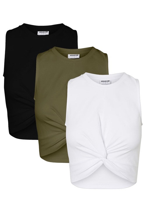 Комплект 3 дамски тениски NOISY MAY, 5276, Regular fit, Cotton, графити