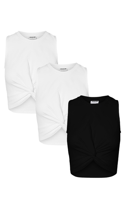 Комплект 3 дамски тениски NOISY MAY, 5276, Regular fit, Cotton, Cъдържащ желязо