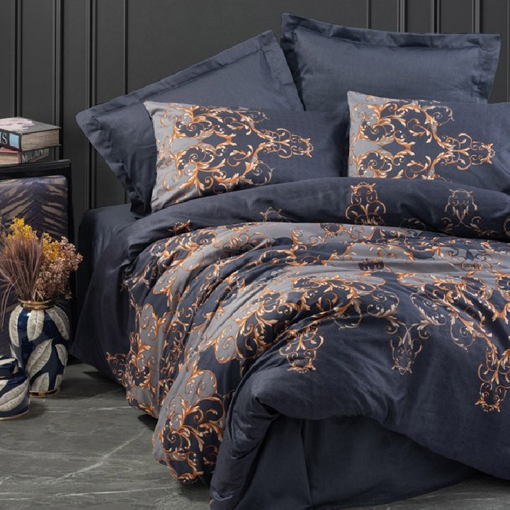 Двоен комплект спално бельо, модел 40680, 100% сатениран памук, 6 части