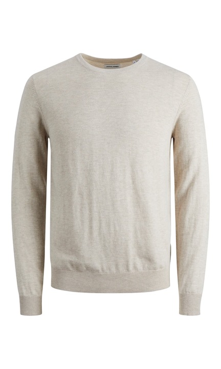 Vékony, hosszú ujjú, kerek nyakú pulóver Basic póló jumper jumper JJEEMIL, Világosszürke