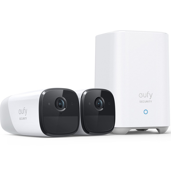 eufyCam 2 Pro Security vezeték nélküli biztonsági kamera rendszer, 2K felbontás, 4MP, IP67, Nightvision, 2 kamera