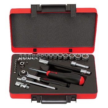 Trusa Mob & Ius R020-TM310 capete chei tubulare si accesorii, 1/4 Trusa Mob & Ius R020-TM310 capete chei tubulare si accesorii, 1/4