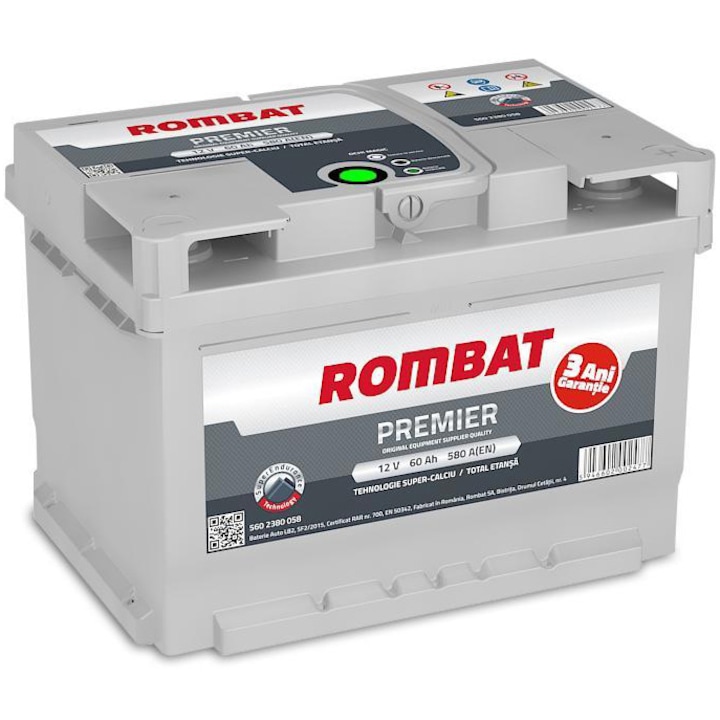 Baterii auto Rombat Premier 60Ah 580A 12V