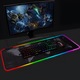 Голяма гумена подложка за мишка Velixo®, за игри, офис, с RGB LED осветление, шевове против приплъзване, против разкъсване, водоустойчива, модел на карта на света, включен USB кабел, 80 x 30 см, черен
