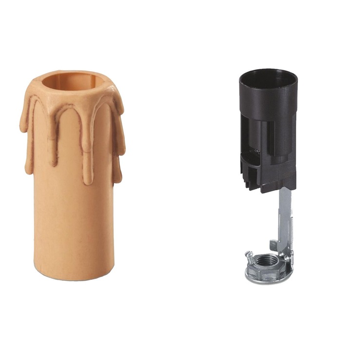 Capac Protectie Soclu culoare bej si dulie E14 inaltime 66mm