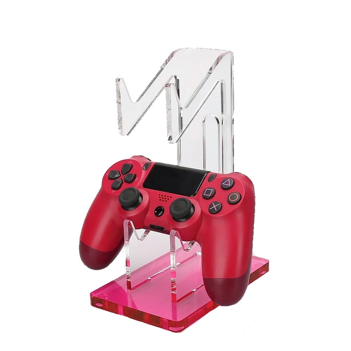 PadForce® kontroller tartó kompatibilis Xbox, PS5, PS4, Switch, fejhallgató, kábelrendező, 2 rekesz - Rózsaszín