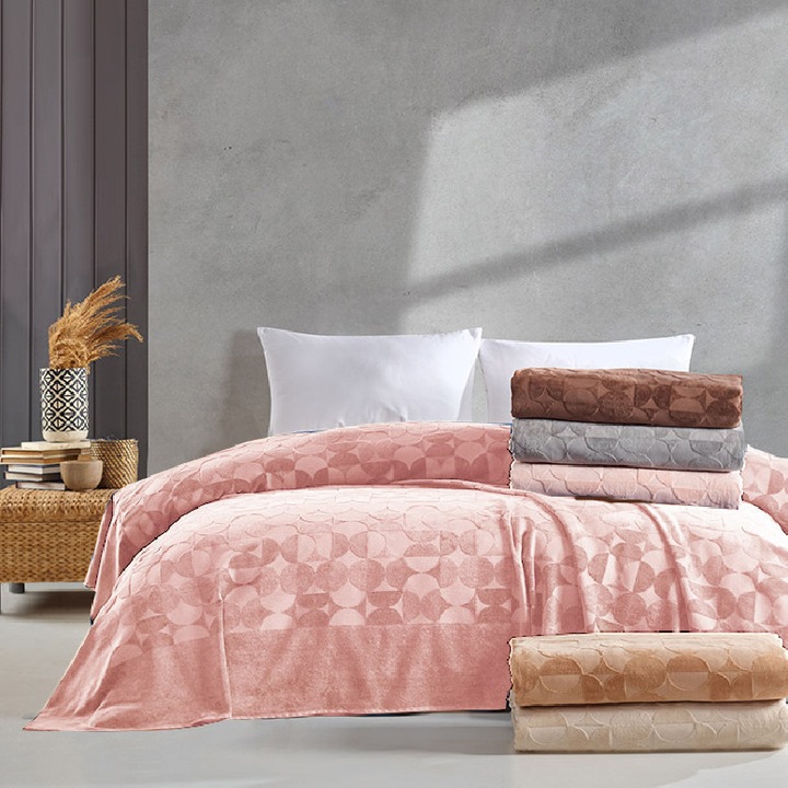Плик за завивка, Saheser, модел Spot, за легло за 2 души, 220 x 240 см, Пудрово розово