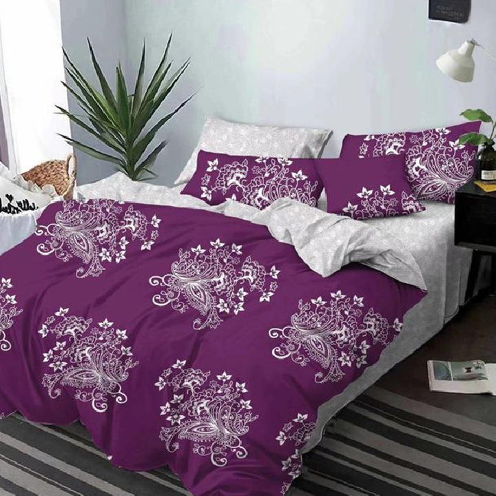 Set Lenjerie de Pat Dublu, Model 44430, Finet, 6 Piese