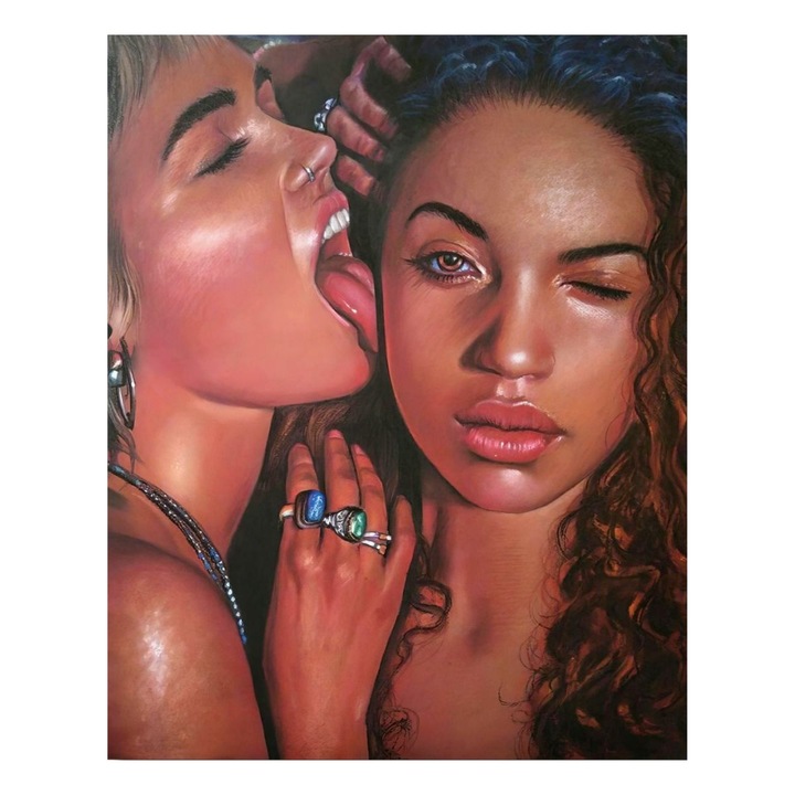 Tablou canvas, femei senzuale, multicolor, 50 x 80 cm