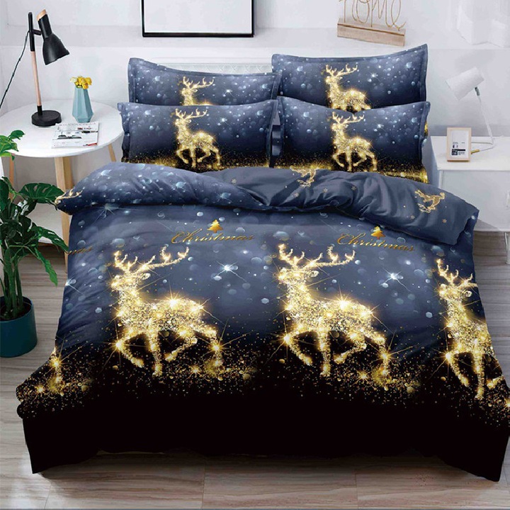 Set Lenjerie de Pat Dublu, Model 52855, Finet, 6 Piese