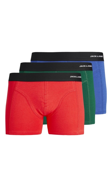 3 pár JACK & JONES férfi boxer készlet, 6537, pamut, Többszínű