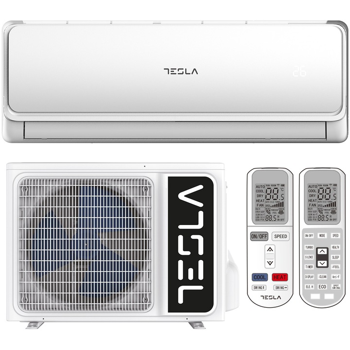 Климатик Tesla Select 12000 BTU WI-FI, Клас A++, Монтажен комплект 3m, Миещ се филтър, Функция I Feel, TA36FFLL, Бял