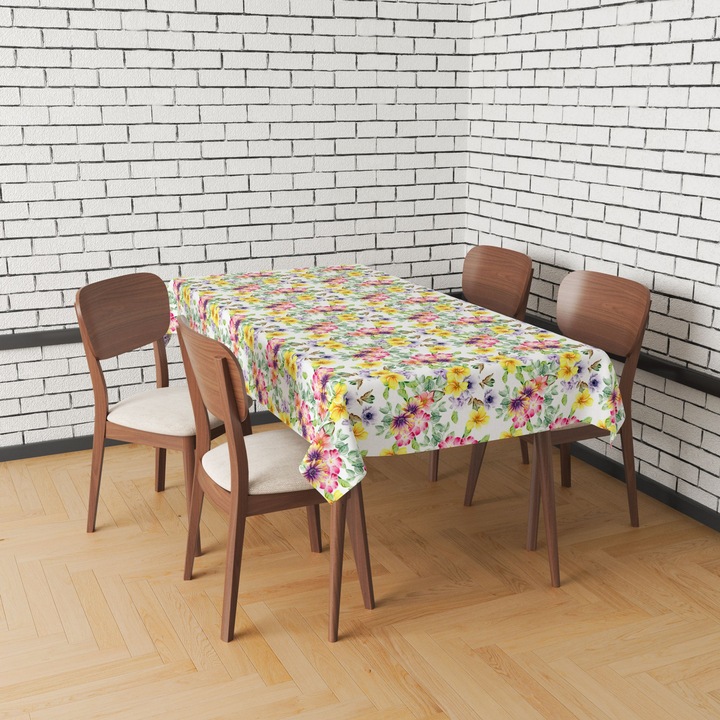 Abrosz, elegáns virágok, Poliészter, Téglalap, Méret: 140 cm x 300 cm, TDX656/300