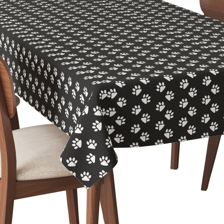 Abrosz, Mancsok feketén, Poliészter, Téglalap, Méret: 140 cm x 500 cm, TDX658/500