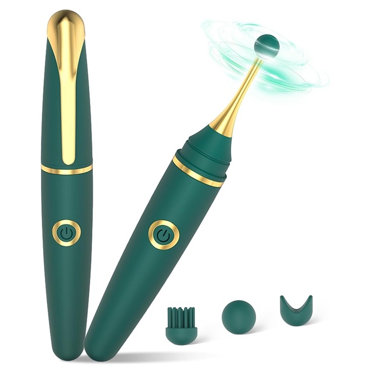 Vibrator Intense portabil FairyKiss® jucarii sexuale, 15000r/s pentru orgasme rapide, Stimulator clitoridian, 10 moduri vibratie, rezistent la apa, Femei sex toys, Verde