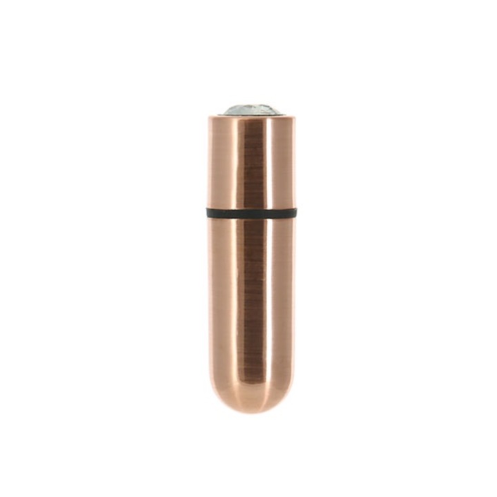 Вибратор PowerBullet, First Class, акумулаторен, 9 функции, дължина 6,35 см, розово златист