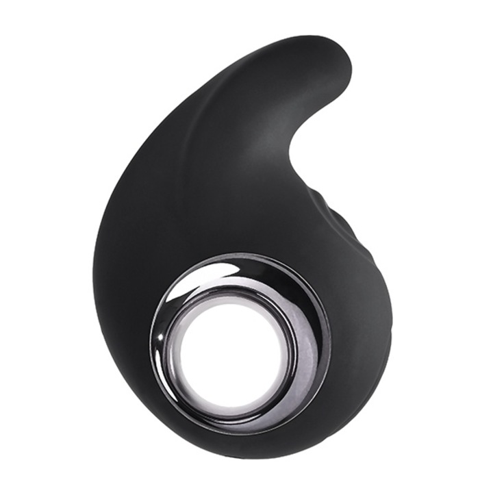 Playboy Ring My Bell kettős stimulációs vibrátor, szilikon, USB újratölthető, behelyezhető hossza 2,54 cm, átmérője 2,08 cm, fekete