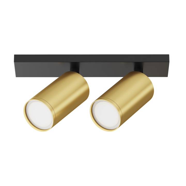 Lampa de tavan Maytoni Technical FOCUS S, Negru, Auriu mat, GU10 10W