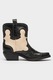 Steve Madden, Ghete cowboy de piele Waynoa, Negru/Crem